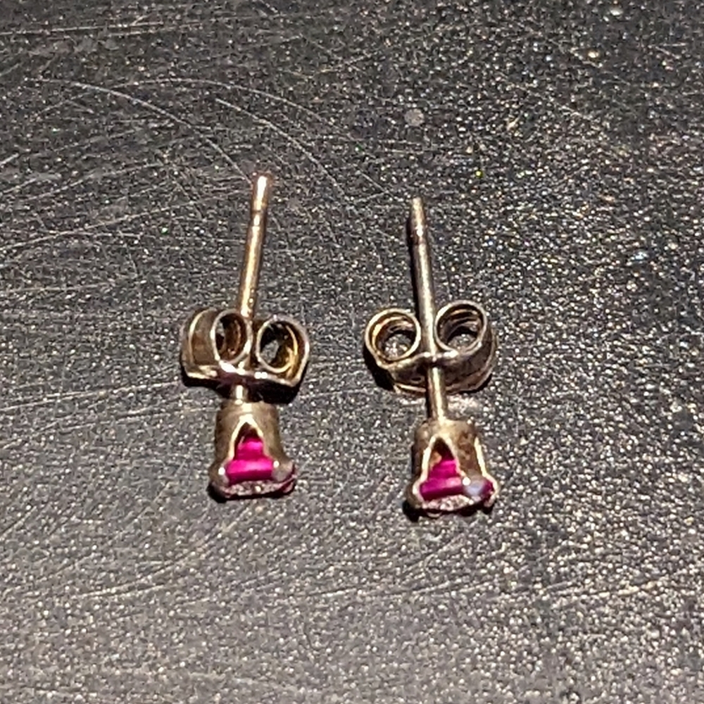 Ruby 925 Silver Stud Earrings - image 4
